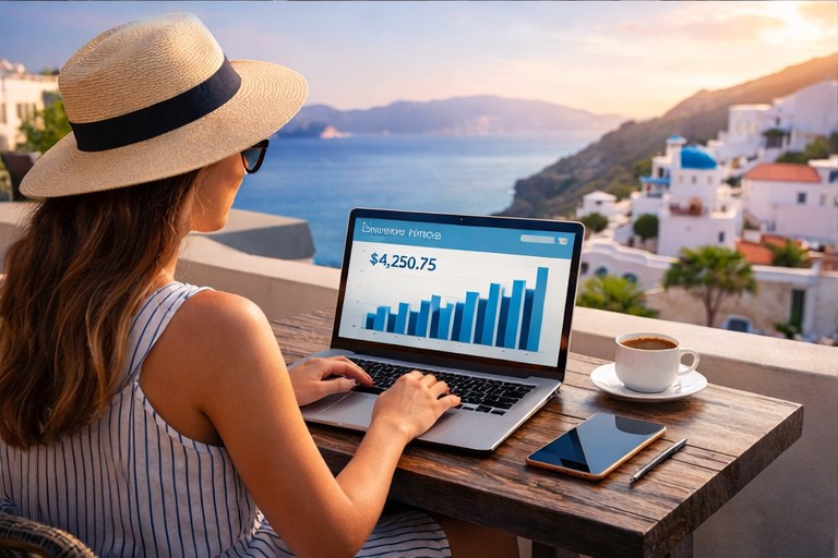 Online income growth concept for affiliate marketing